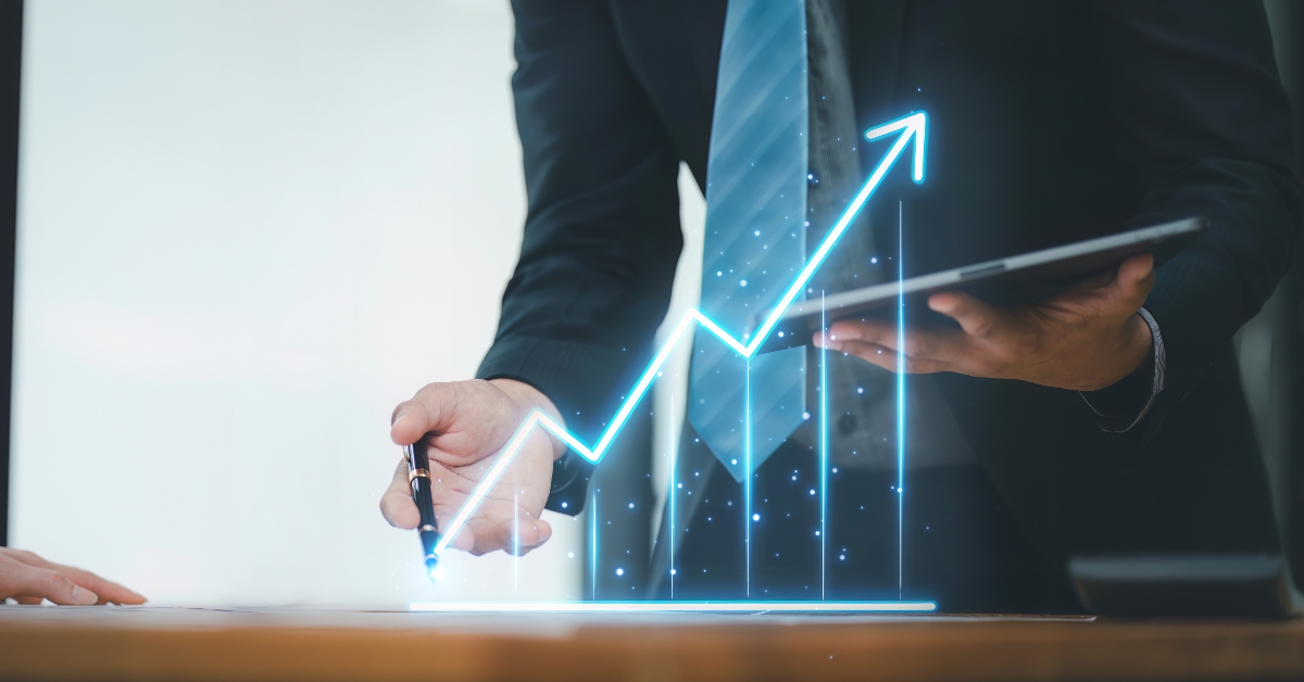rising financial graph