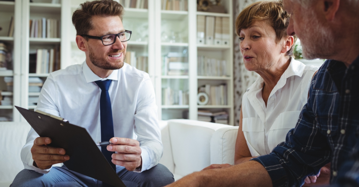 Senior couple planning their investments
