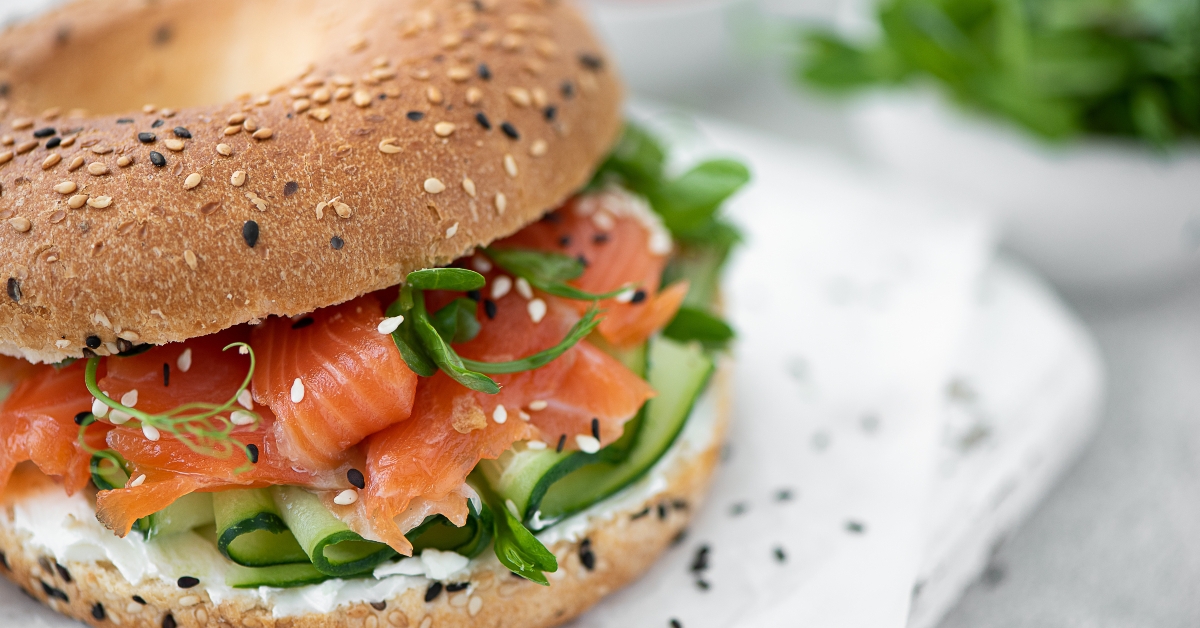 bagel with salted salmon