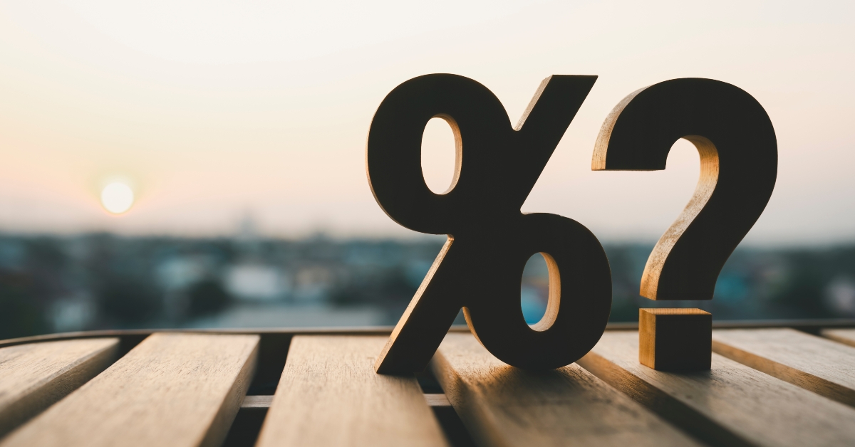 percentage and question mark