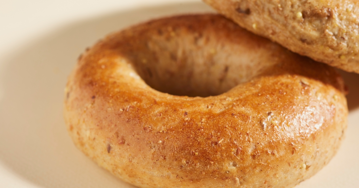 two whole wheat bagels