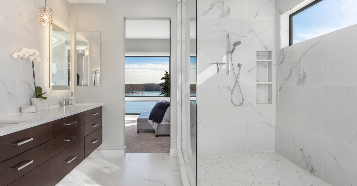 luxury home with walk-in shower