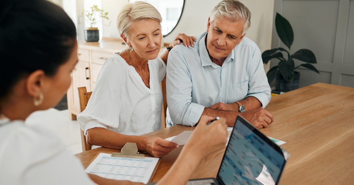 senior couple consulting finance advisor