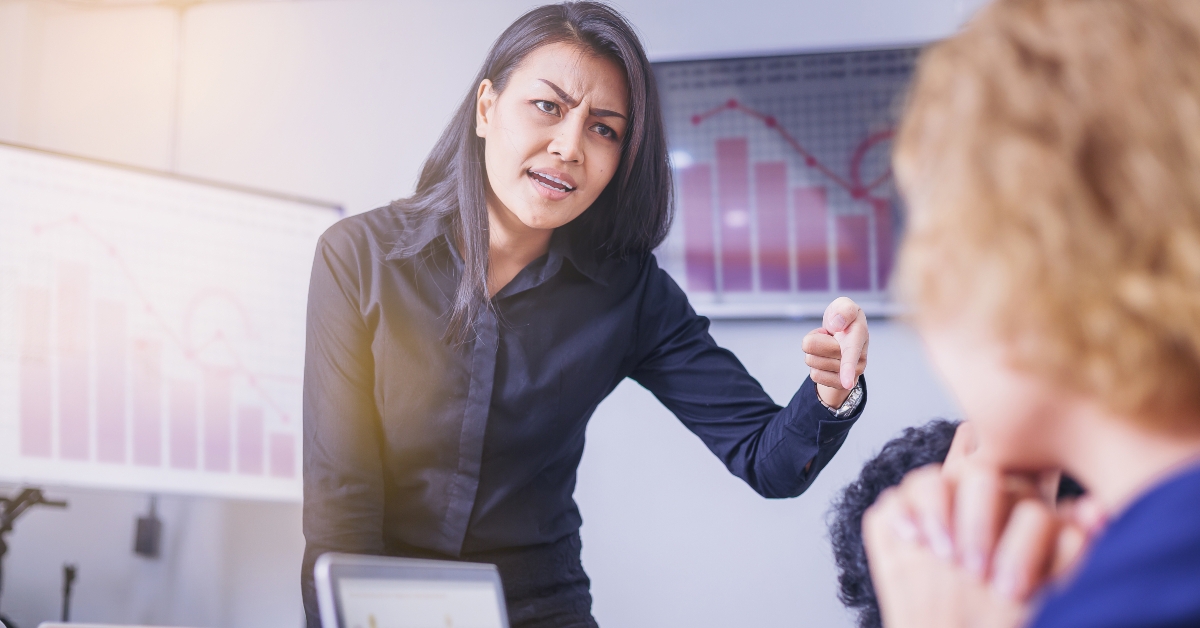 scolding male employee