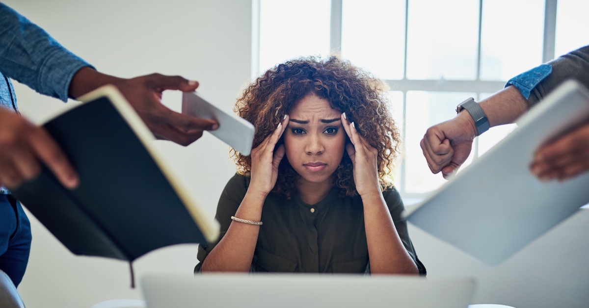 stressed out young woman