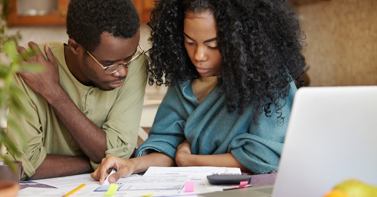 couple reviewing their finances