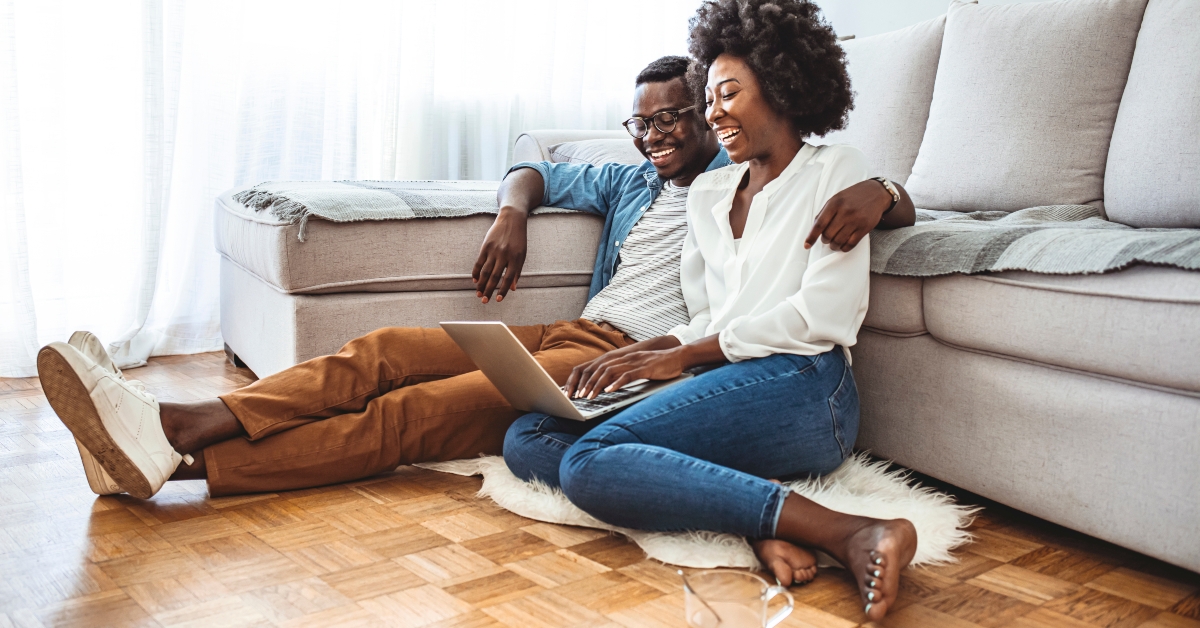 couple sitting on the floor