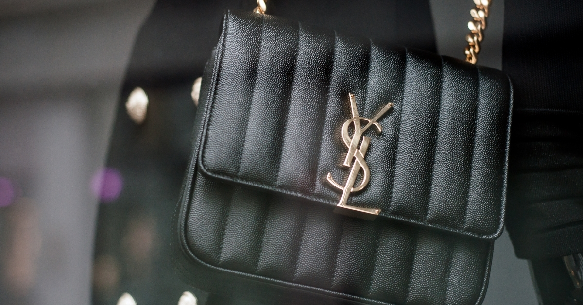 Black leather handbag by Yves Saint Laurent