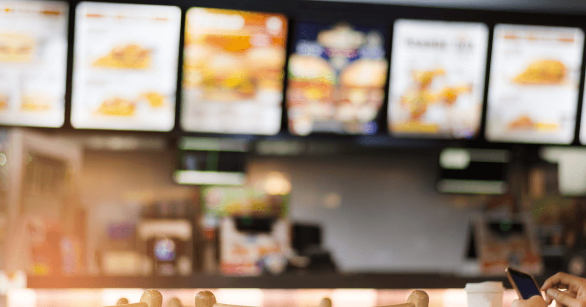 blur image of fast food restaurant