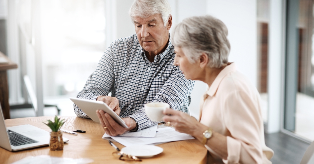 senior couple working on their finances