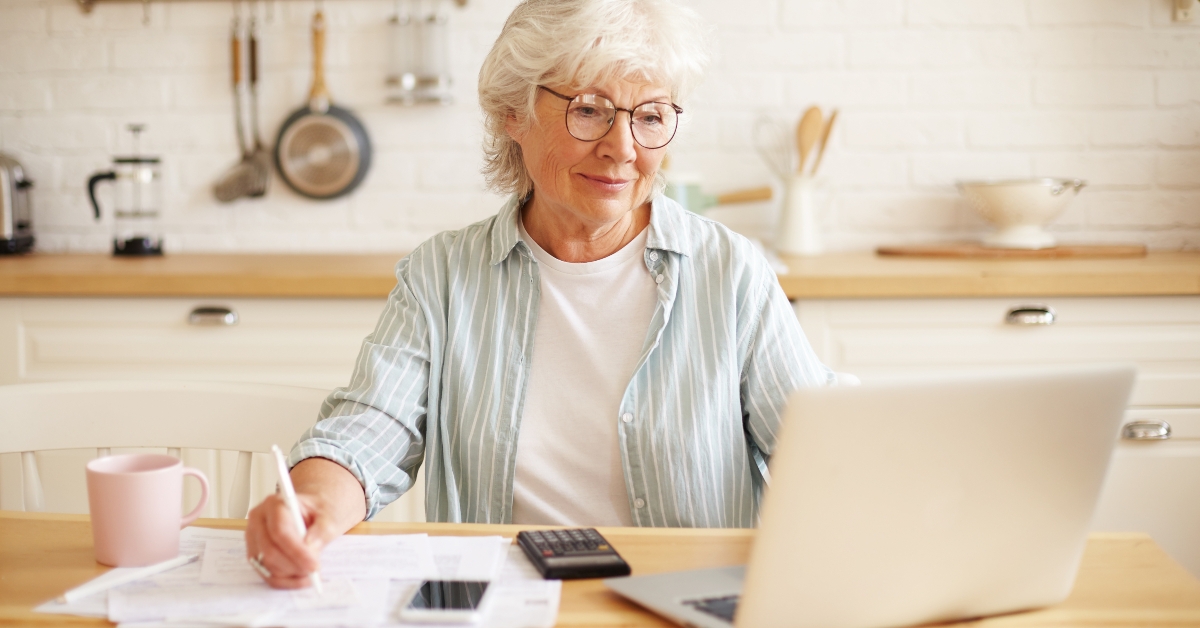 mature female in glasses