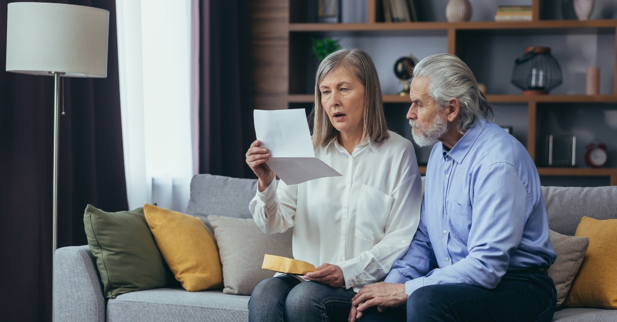 Unhappy senior couple