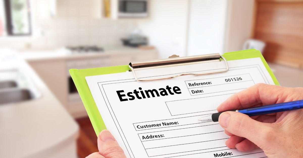 Hand Writing Estimate for Kitchen Renovation