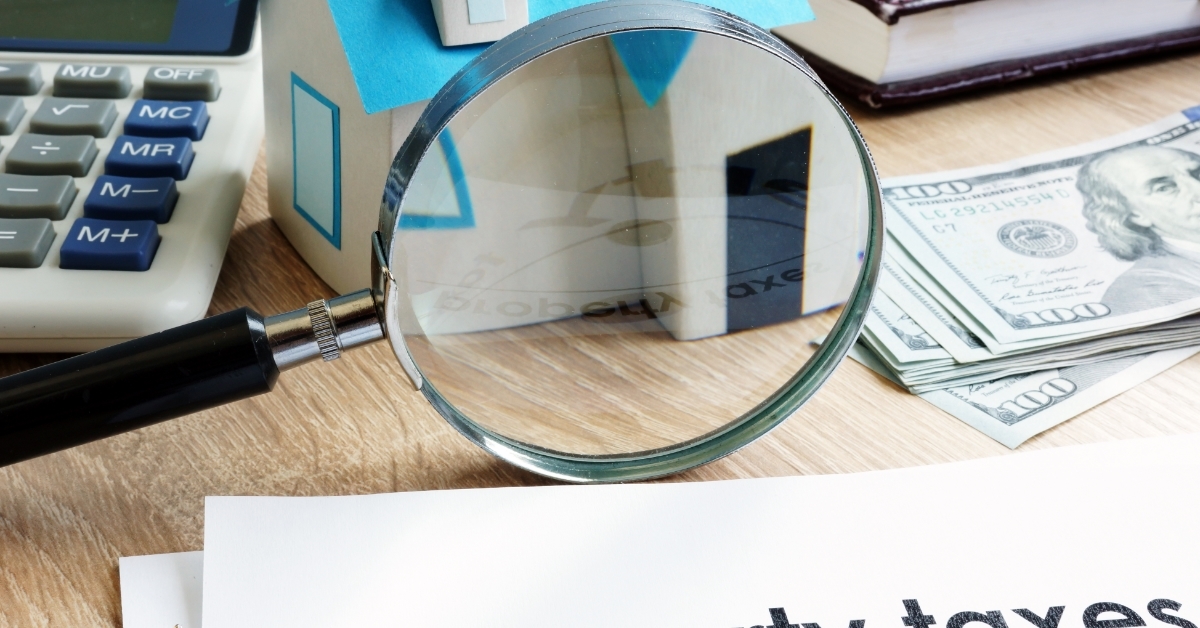 property taxes document on table