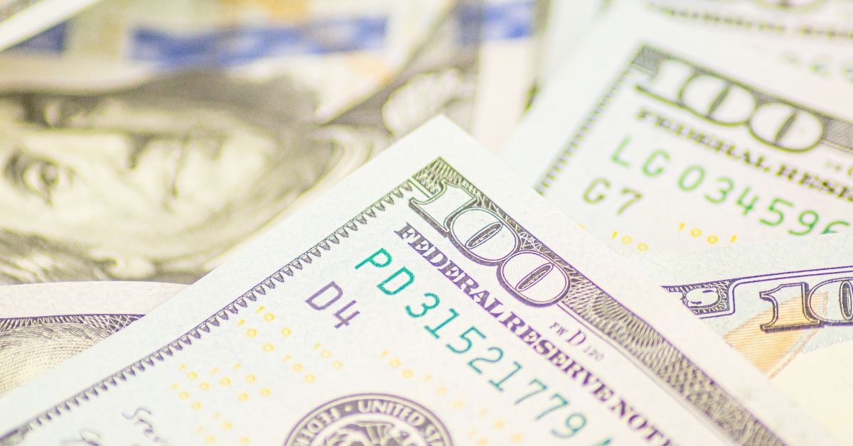 Background of 100 dollar bills