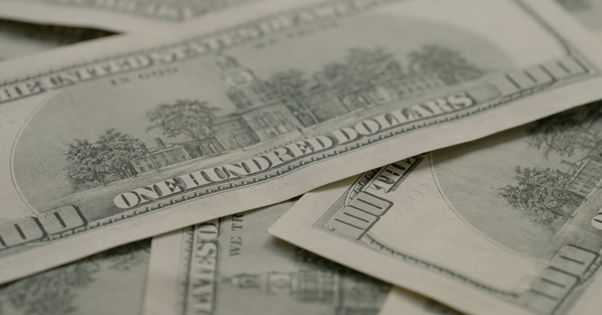 Closeup background of 100 dollar