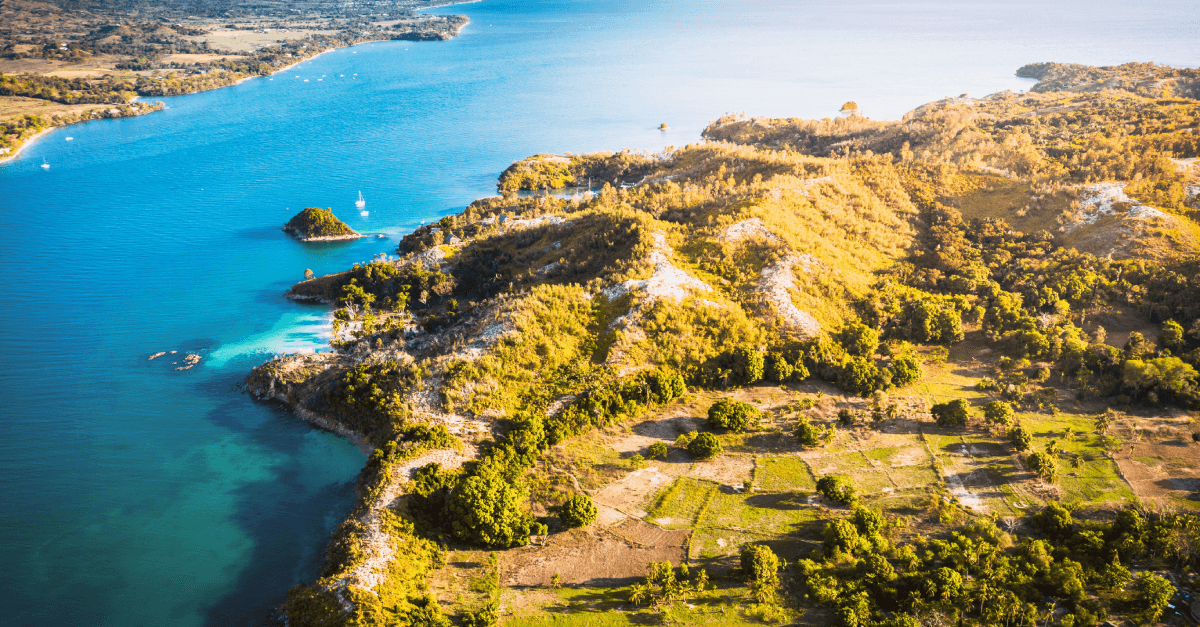 An arial view of Madagascar islands.