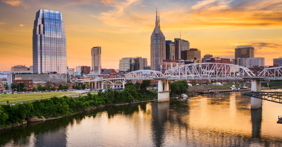 Skyline of downtown Nashville Tennessee
