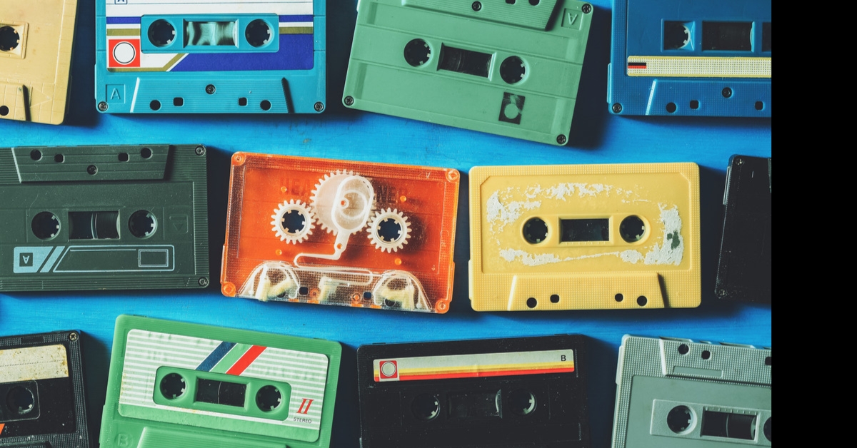 pile of colorful cassette taoes