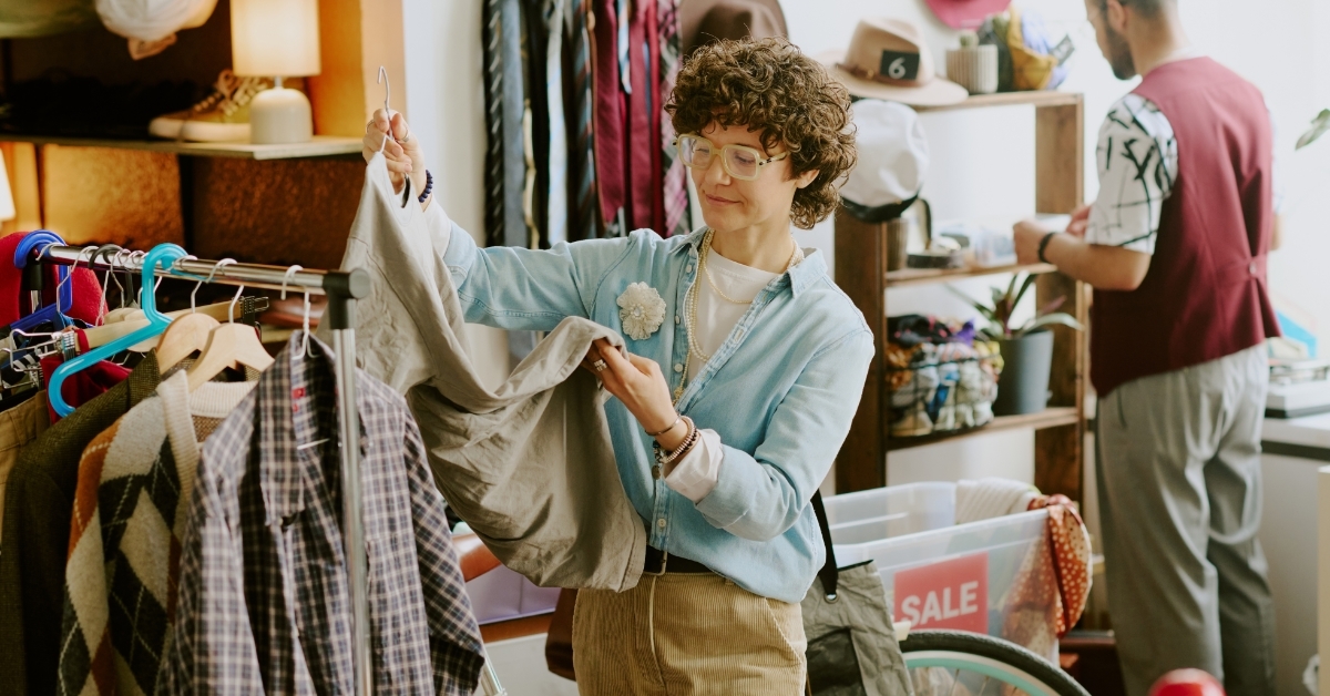 customers shopping at vintage store