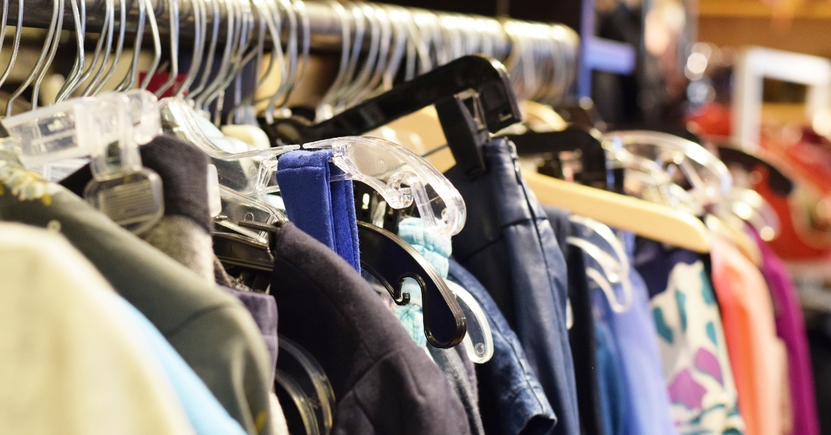 Racks of winter clothing and coats