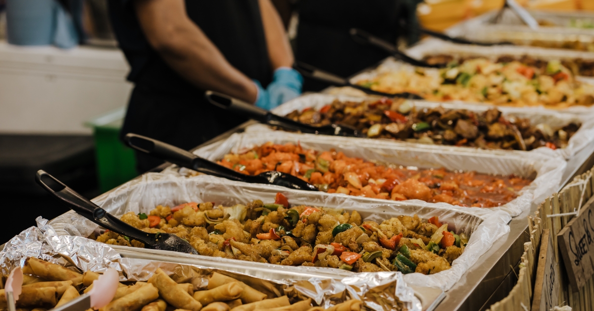 Asian buffet catering food