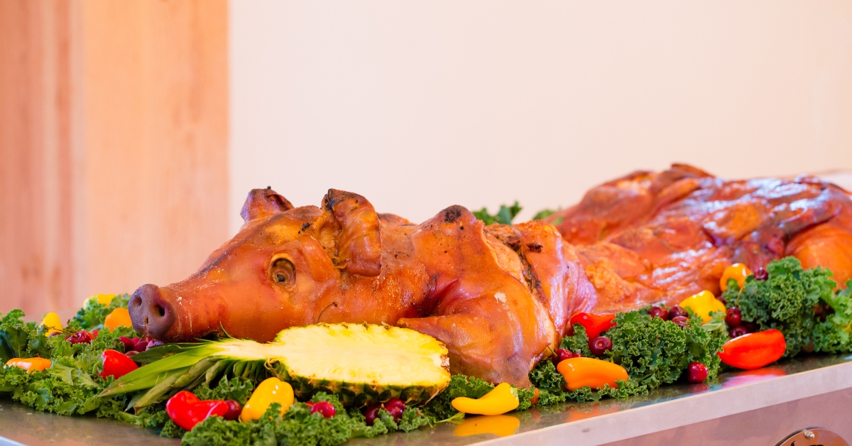 Barbequed Whole Pig at Wedding