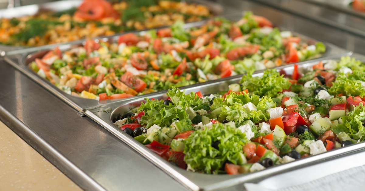 Fresh salads in boilers