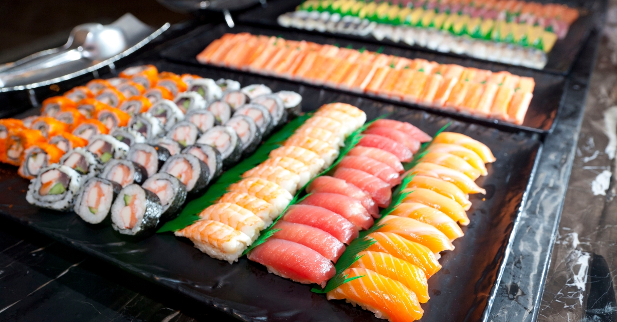 Raw fish sashimi, japanese food