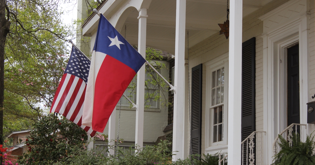 texas and american flags