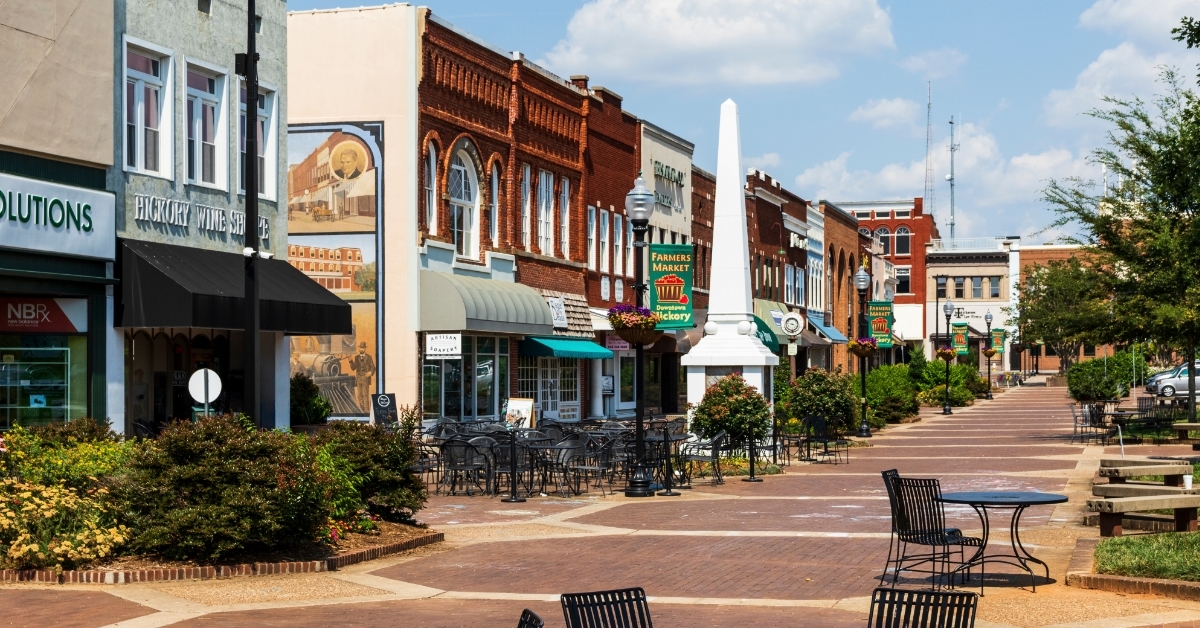 downtown Hickory southern city