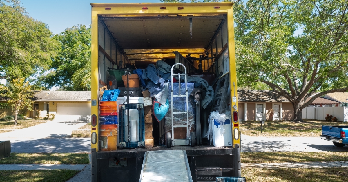 house Belongings loaded into moving van