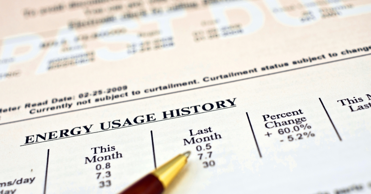 pen over past due utility bill