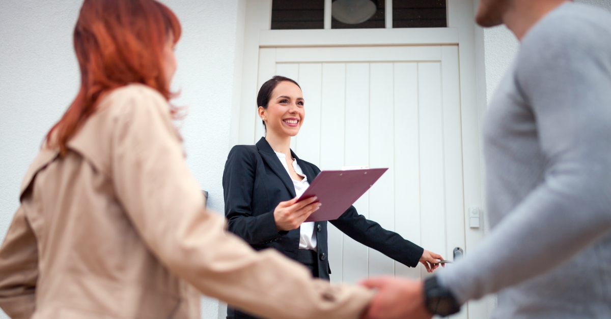 inviting young couple