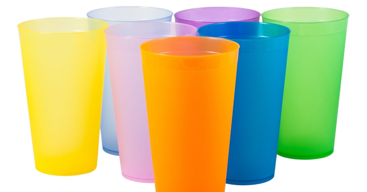 colorful plastic tumblers 