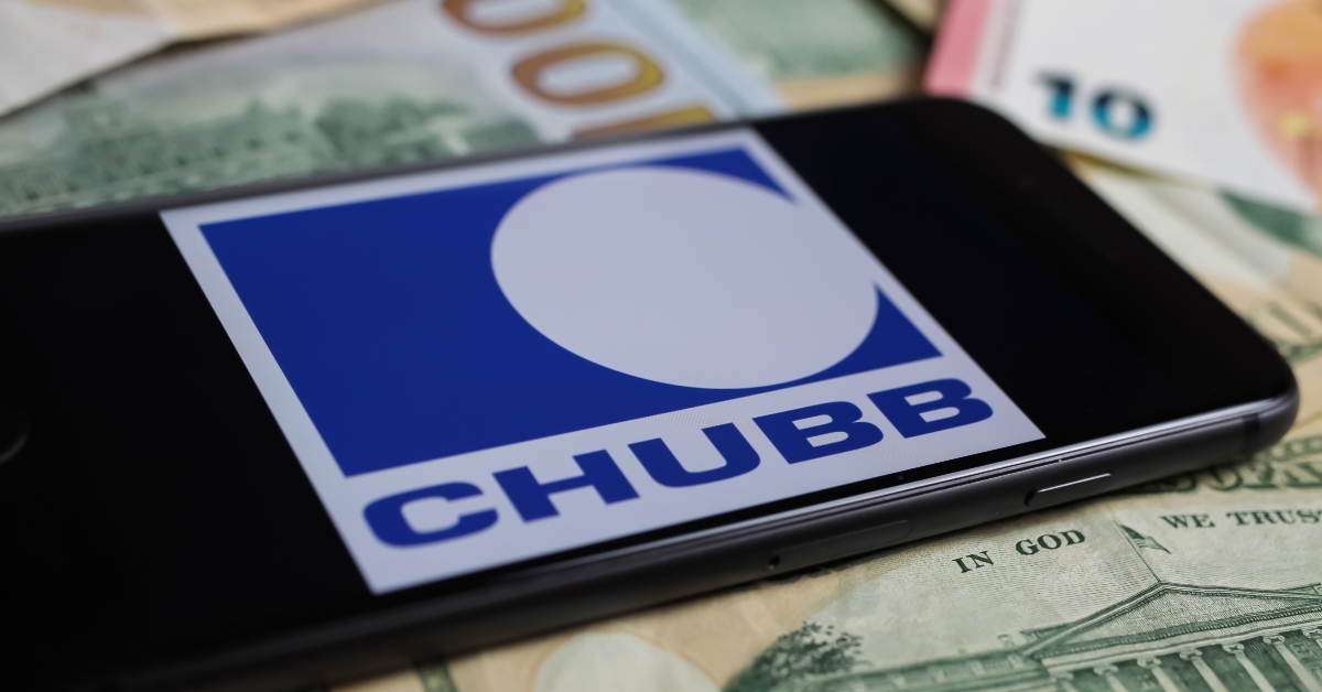 Closeup of chubb insurance company logo
