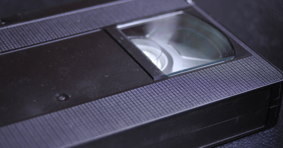 Old videotapes on the table