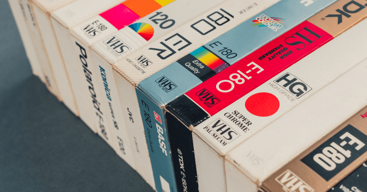 retro VHS video cassettes