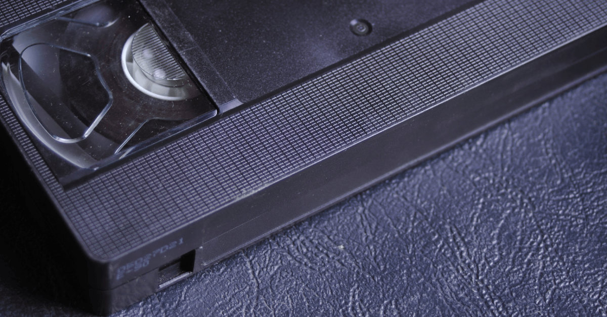 Old videotapes on the table