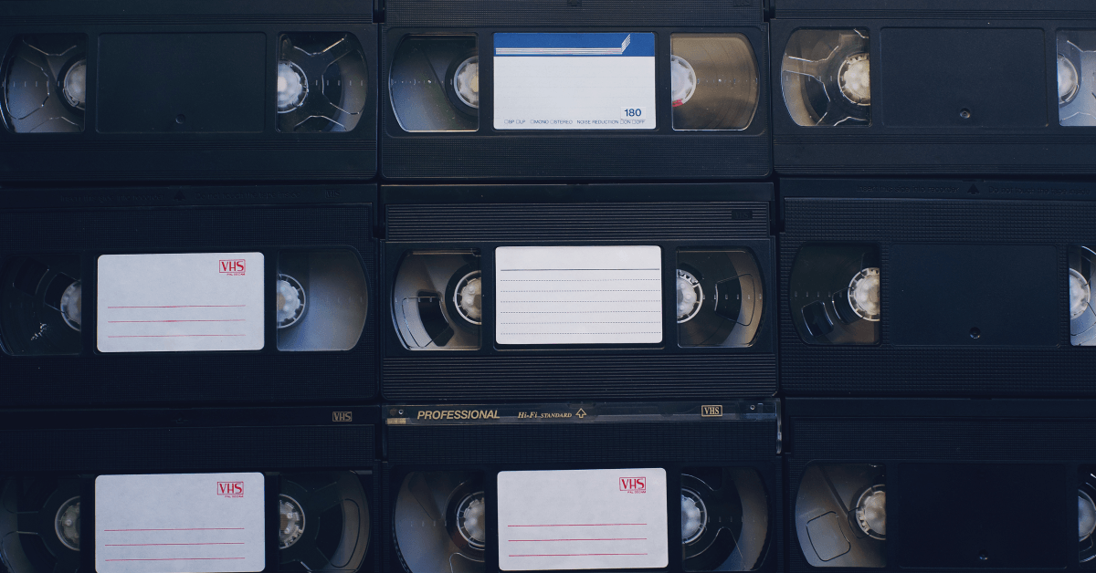 Old VHS video tapes