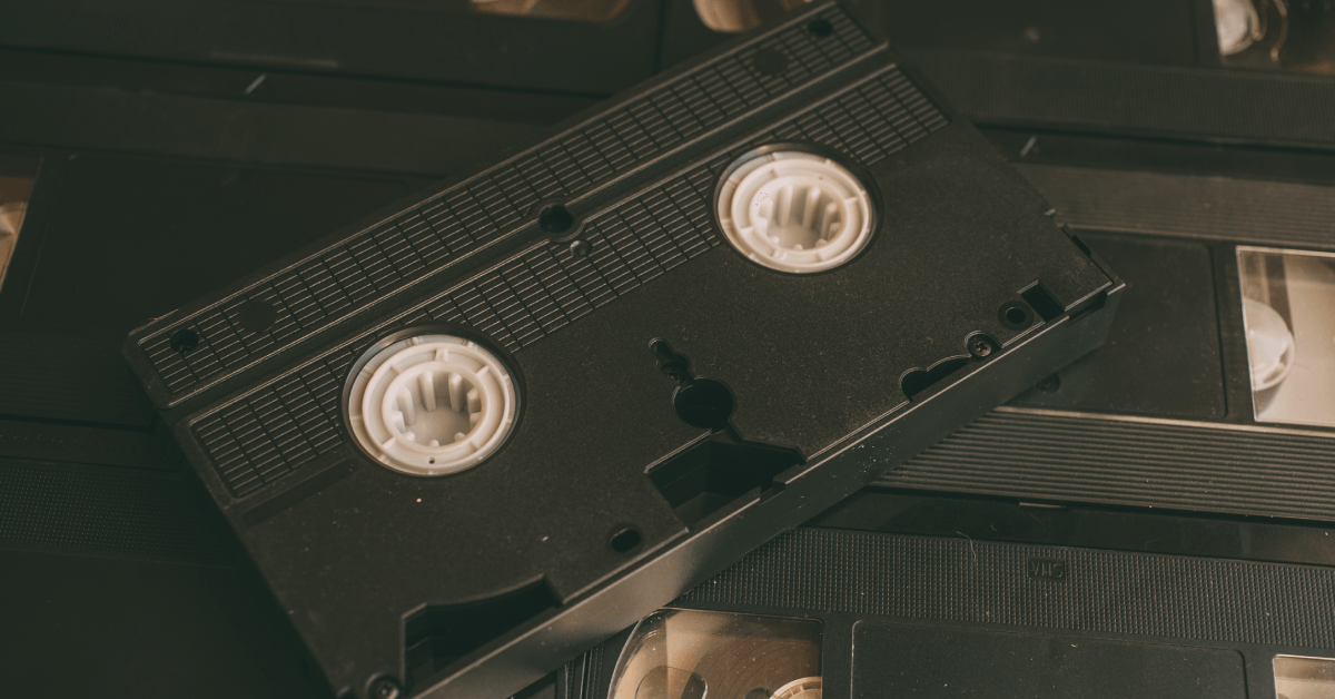Old VHS videocassette tapes