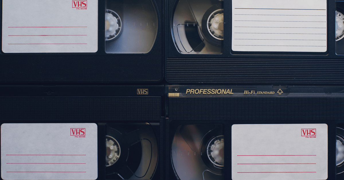 Old VHS video tapes