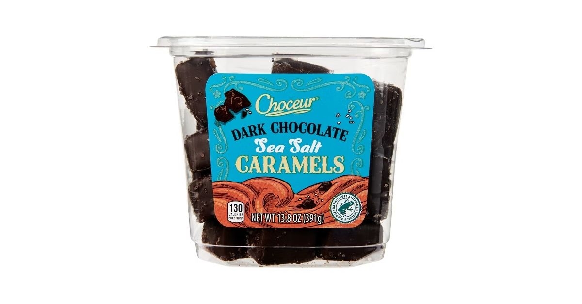 specially selected dark chocolate sea salt caramels 