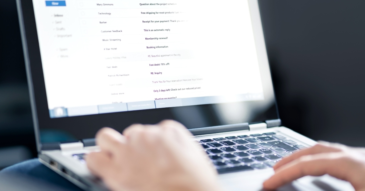 email inbox full of messages