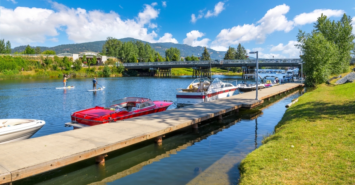boats dock along sand creek