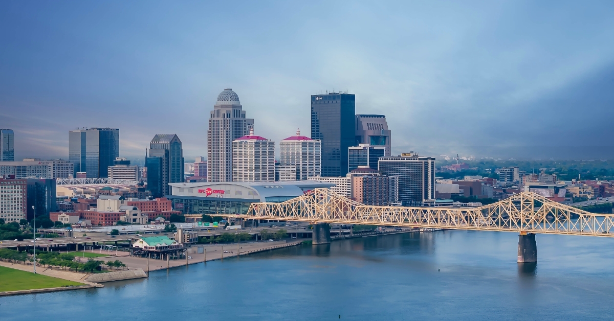 City Of Louisville Kentucky On Ohio River 