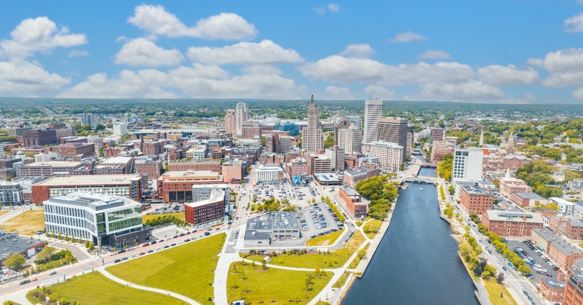 downtown Providence River in Rhode Island 