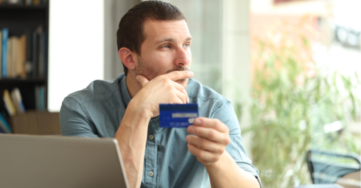 Man holding credit card