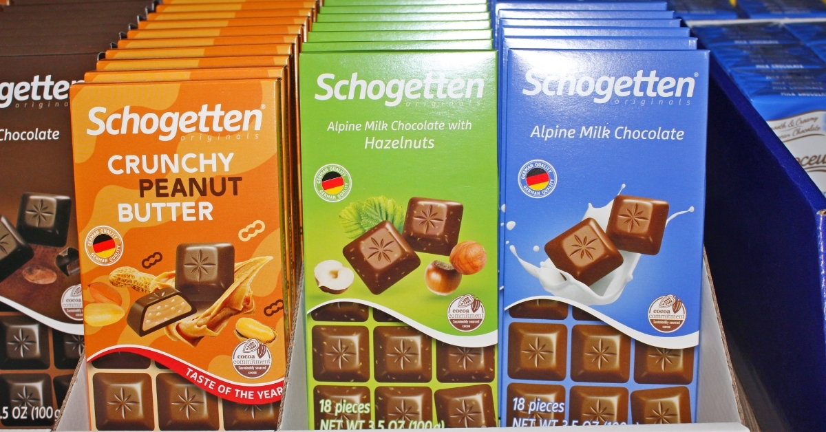 ALDI Schogetten Candy wrapped at Supermarket