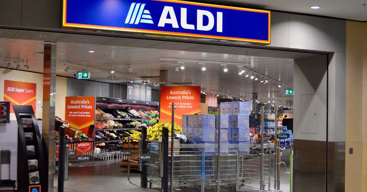 Aldi store entrance western Sydney Australia